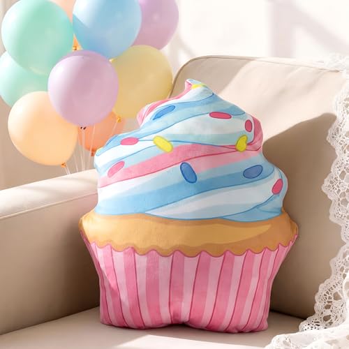 Novabright Pastel Cupcake Pillow Pink Cupcake Plushies Ice Cream Pillow Decorative...