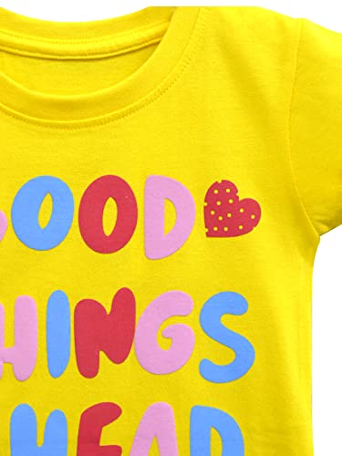 Image of A.T.U.N. (ALL THINGS UBER NICE) Girls Cotton Regular Fit Stylish Printed T-Shirt Cool & Breathable