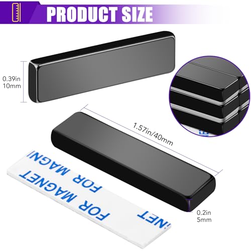 image for MIKEDE 30 Pcs Strong Neodymium Magnets with Epoxy Coating, Black Bar M