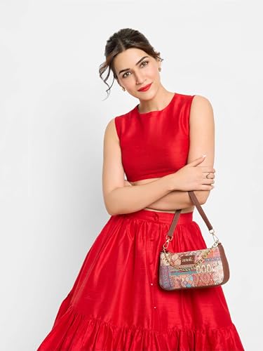 Image of ZOUK Baguette Bag | Crossbody Bags for Women | Women's Handbags | Stylish Sling Bag for Woman | Vegan Leather Evening Bag | Travel & Office Use | Purse and Wallet | Kutch Gamthi Print