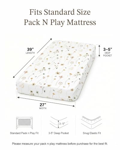 Image of Crib Sheets for Boys and Girls, 2 Pack Fitted Baby Sheets for Standard Toddler Mattress 28 inch x 52 inch, Soft Breathable Jersey Knit Baby Bedding (Butterfly Garden)