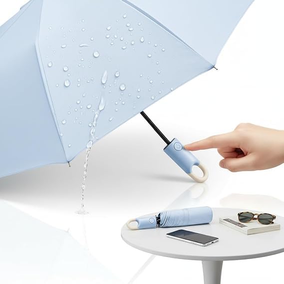 Image of UV Reversible Umbrella with Novelty Carabiner Handle, Travel-Friendly Umbrellas for Sun & Rain Protection, Windproof Compact, Automatic Open /Close,Plant Cutter for Home Garden Men and Women