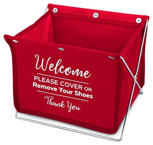 Foldable Shoe Cover Holder (Red) With Bonus Please Use Shoe Covers, Double Sided, Door Hanger #TOP2