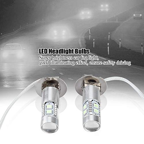 Yctze para led h3 para toyota corolla luces h3 led e1 22g luz de carretera Luz de conducción LED, 2 piezas 100W 1200LM 8000K Kit de bombillas de faros LED para automóviles