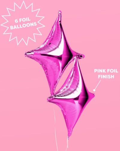 Image of xo, Fetti Pink Sparkle Foil Birthday Balloon - 6 pc | Bday Party Decorations, Bachelorette, Graduation, Bachelorette, Wedding, Photo Booth