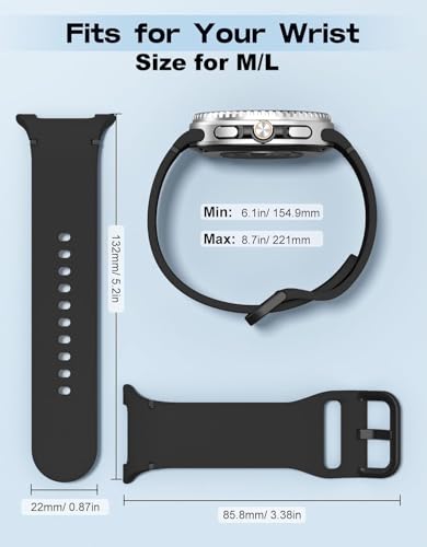 Image of YODI Strap Bands Compatible With Samsung Galaxy Watch 8 40mm 44mm /Watch 8 Classic 46mm Band,silicone strap with stitching Design Wristband for Galaxy Watch 8 /8 Classic Small /Large Size