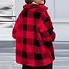 Plaid Sherpa Jacket for Woman Plaid Long Sleeve Bu... #1