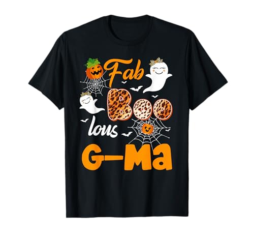 Leopard Fab Boo Lous G-ma Spooky Halloween Costume Gift T-Shirt