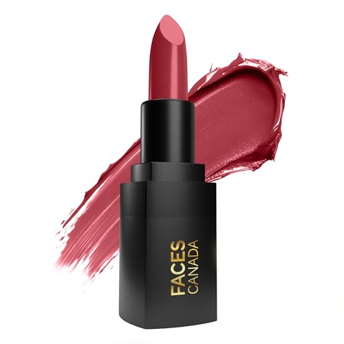 FACES CANADA Comfy Matte Wow Bullet Lipstick - Rose Macaron (Pink) 4.2g | Smooth Matte Finish | Highly Pigmented | Long Lasting | Super Hydrating | Gl