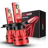 Torchbeam T2 H4/9003 Bulbs Hi/Low Beam, 45,000LM 6500K Ultra White, 1:1 Mini Size H4 Bulbs, 12,000RPM Cooling...