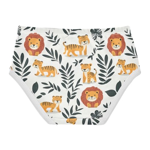 ZZKKO Forest Lions Tigers Girls Underwear Toddler Panties for Girls Comfort Brief Size 8Y2