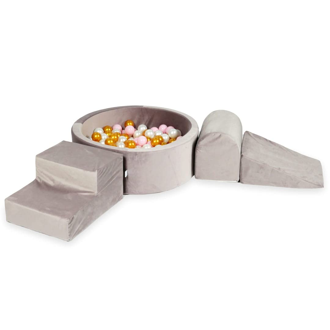 Mimii Piscina de Bolas, Set de Juego - 240 X 45 cm / 200 Bolas, Pelotas de 7 cm, Área de Juego y Parque de Bolas s con Coloridas Pelotas de Plástico para Bebés y Niños - Redondo
