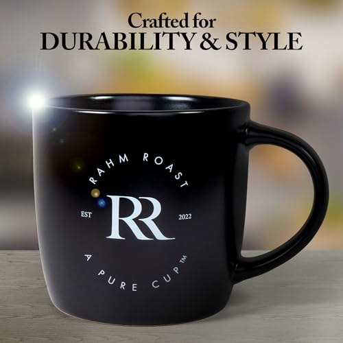 Set 2 Mugs Cafeteros de Cerámica Negra Moderna 16 oz miniatura 2