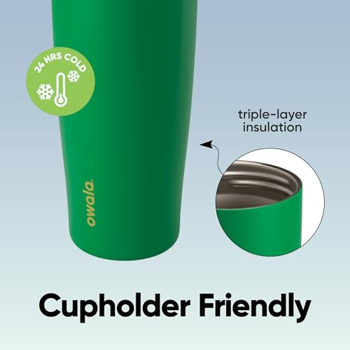 Image of Owala FreeSip Sway Insulated Stainless Steel Water Bottle with Two-Way Spout, Built-In Straw and Bucket Handle, Made for Travel, School, and Sports, 40oz, BPA Free, Leak Proof, Putting Green