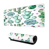 Tapis de souris Cactus étendue tampon de souris grand jeu de souris de jeu de souris de jeu de souris tapis de souris tapis anti-glissement Base en caoutchouc et bords cousus pour joueurs de jeu Étude