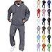 Generisch Herren Jogginganzug Einfarbig Zweiteiler Set Trainingsanzug Sportanzug Kordelzug​ Reißverschluss Freizeitanzug mit Sweatshirt und Jogginghose Baumwolle Tracksuit Casual Outfit