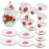 Tasse à thé miniature - vous pouvez utiliser ce modèle miniature pour ajouter plus de détails de vie à votre maison de poupée, la rendant plus raffinée et parfaite, service à thé pour maison de poupée