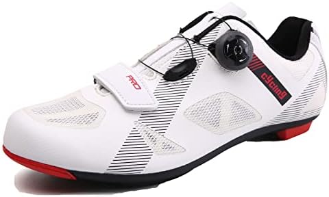 Men Cycling Shoes Bike Shoes New Upgrade Mountain Bike Shoes with Cleats Premium Bike Shoes for Men Spin Shoes Bike Footwear Men Cycle Shoes White