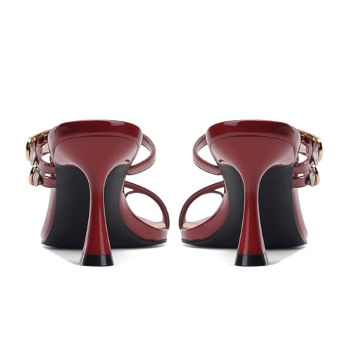 Image of Women's Stiletto Flip Flop Sandals Pointed Toe Open Toe Thin Strap Mules Comfortable Non Slip Soft Soled High Heeled Sandals Wedding Parties Slip On Dress Shoes