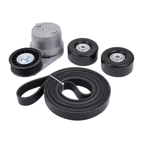MOTOKU Belt Tensioner and Serpentine Belt Idler Pulley for Chevrolet Silverado GMC Sierra 2500 HD 3500 3500HD 6.6 Diesel 2002-2010