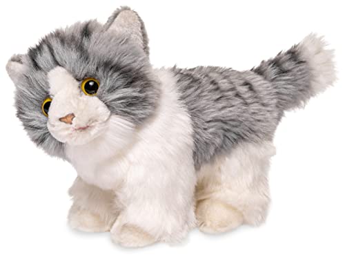 Uni-Toys - Kätzchen, stehend (grau-weiß) - 18 cm (Länge) - Plüsch-Katze - Plüschtier, Kuscheltier