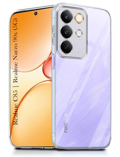Image of Jkobi Silicone Back Cover Case for Realme C85 5G | Realme Narzo 90x (Clear Shockproof Case with Camera Protection | Soft and Flexible | Transparent)