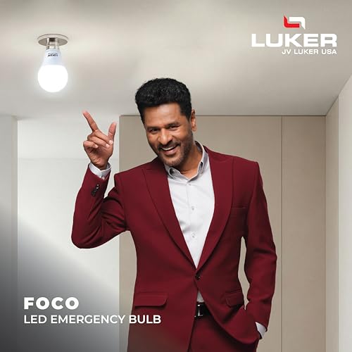 Image of LUKER JVLuker 9W Emergency LED Bulb B22 Base Energy Efficient Inverter Light 3.5 Hours Backup 120 Degree Wide Beam Coverage High CRI Lights for Home and Office 1 Year Warranty (Pack of 2, White)