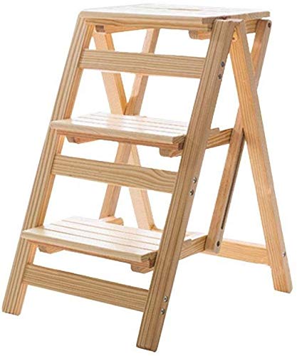 Taburete de escalera en madera maciza con acabado Premium para interiores