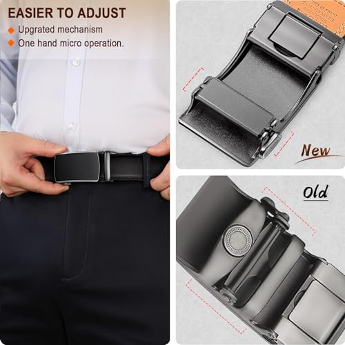 Image of Men's Belt,Bulliant Leather Adjustable Belt for Men Dress Casual 1 3 /8,Trim to Fit