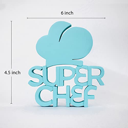 Image of NUKKAD TALES Super Chef Blue Quirky Showpiece Home Decor Items Office Decoration Items Birthday Gift Items Gift for Chef Gift for Foodies (6 x 6.70 inch)