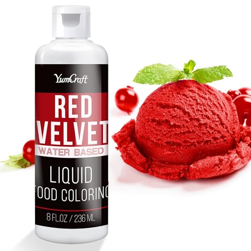 Lebensmittelfarbe - Hoch Konzentriert Flüssig Lebensmittel Farbe zum Kuchen Backen Ostereiern Getränken - Zuckerfrei Food Coloring für Fondant Zuckerguss Slime Tortendeko (Roter Samt 236ml)
