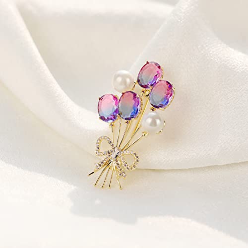 Image of Elegant Pearl Flower Designer Brooch Pins Broches Costume Jewelry For Women Fashion Christmas Gift
