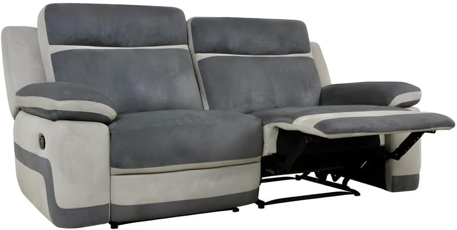 lateral view of the TALCA sofa with the recliner mechanism open.