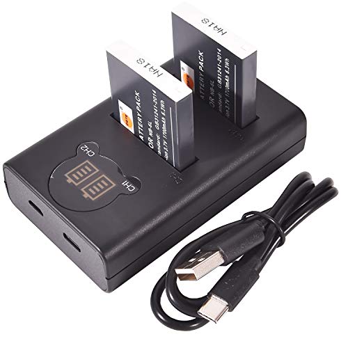 DSTE NB 6L CB 2LY Batería Recargable (Paquete de 2) y Cargador USB Dual LED Inteligente compatibles con Canon Powershot SX510 HS, SX280 HS, SX500 IS, SX700, D20, S90, D30, ELPH 500, SX270, SX240