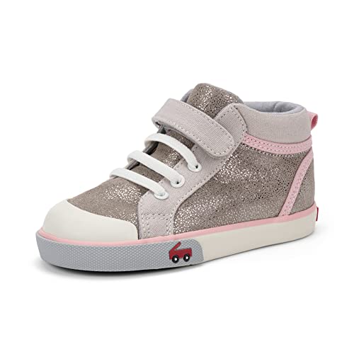 See Kai Run Peyton - High-Top Sneakers For Girls - Beige Metallic Leather, Little Kid 11 #TOP5