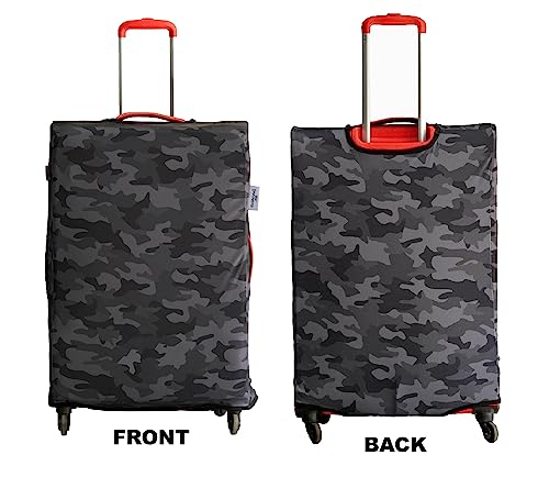 Image of BIGWING Protective Cover with Camouflage Print in Polyester Fabric for Small & Medium Size (20'-24' Inch 55-65 cm) Soft Luggage Trolley Bag Cover Combo Pack of 2 (Fitts Only On Fabric Trolley Bag)