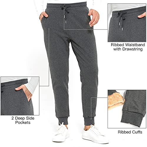 Inno Men's 30" 32" 34" 36" 38" Sherpa Fleece Lined Jogger Pants Warm Sweatpants Thermal Winter Athletic Lounge Short Tall3