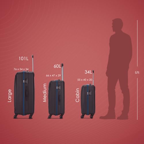Image of VIP Corsa Check-in 66 Cm (Medium) 8 Wheels Polycarbonate Spinner Trolley Bags for Travel, Hard Case Lightweight Bag with Combination Lock, Tough Suitcase for Travel (Black)