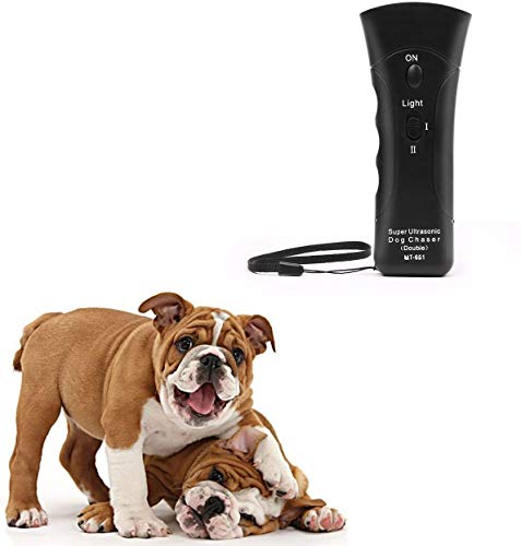 Humutan Anti Barking Device, Ultrasonic Dog Bark Deterrent, Dog Barking Deterrent Devices Handheld Dog Training Device with LED Indicator Wrist Strap for Indoor Outdoor(Black)