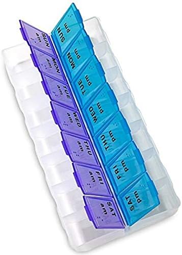 SKEIDO 1PCS Medicine Container One Week 7 Days Pill Box with Keychain light Drugs Capsules Holder Storage Case