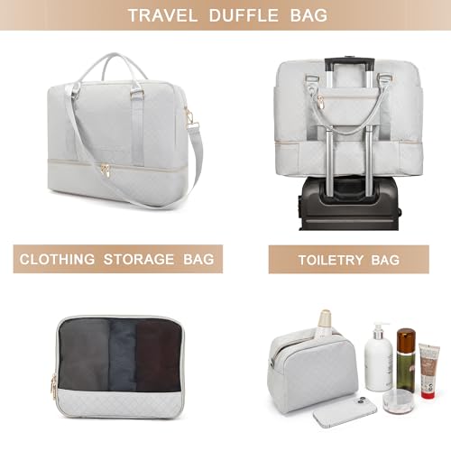 Travel Duffle Bag for Women Carry on Bags Overnight Weekender Gym 3pcs Set — view 6