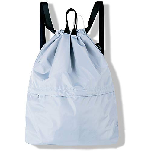 Drawstring Bags with Zipper Pocket, Waterproof Drawstring Backpack for Women Men Boys and Girls 15.7" x 17.7"