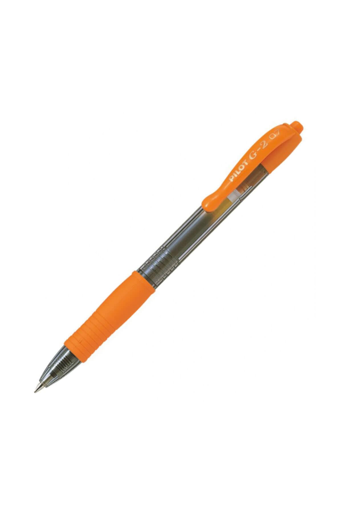 Pilot G2 07 Rollerball Gel Pens, 0.7mm Tip, Orange Ink, Set of 3