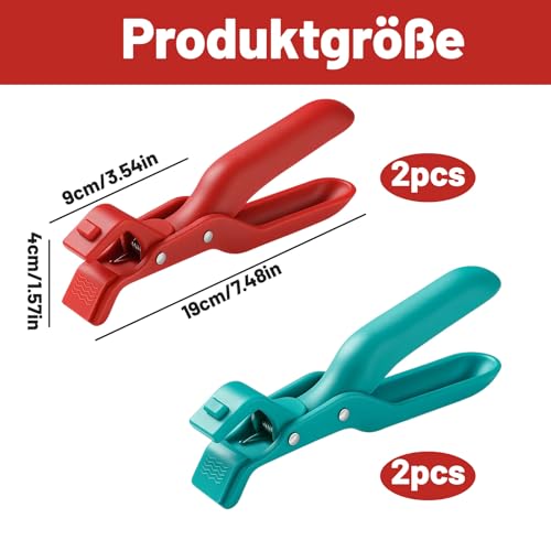 4 Stück Silikonzange Für Heißluftfritteuse, Heizplattengreifer Mit Festem Griff, Kochzange Für Airfryer Und Grill, Rouladenklammern, Ideal Für Heiße Oberflächen Und Lebensmittel