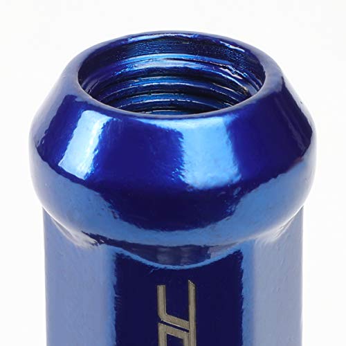 Image of DNA MOTORING LN-ZTL-9056-BL 24Pcs M14 x 1.5 23mm OD /112mm Height Close End Lug Nuts + Adapter, Blue