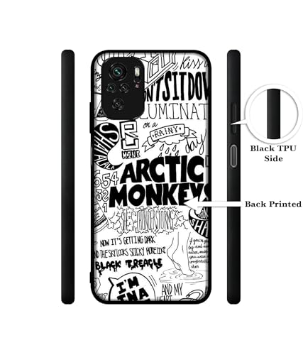 Image of Arctic Monkeys Pattern Design Premium 2D Printed Metal Back Case Cover for Mi Redmi Note 10 / Note 10S