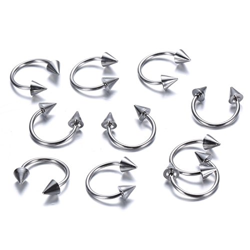 Iconik 16G ~ 12Mm Silver Horseshoe Circular Piercing Arrow Eyebrow Septum Belly Lip Nose Septum Earring For Men/Women- 10Pieces (B073BLFFCQ) Amazon Price History, Amazon Price Tracker