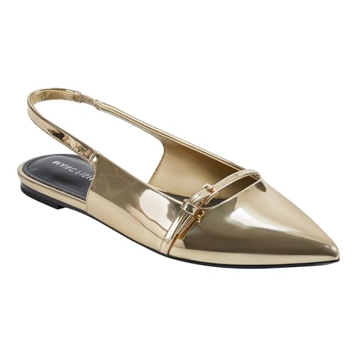 Marc Fisher Women's Elelyn Ballet Flat, Gold 710, 9.5