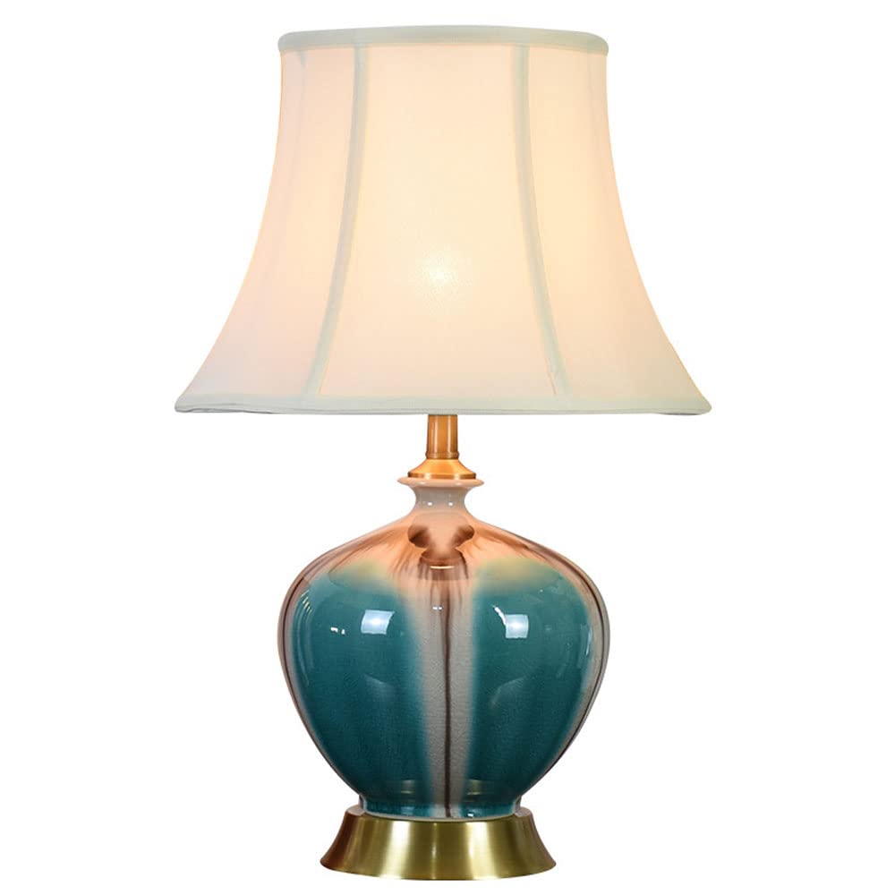 asdchZen 20.6" American Ceramic Table Lamps Bedside Desk Nightstand Lamp Wedding Decor Desk Table Lamp For Office College Bookcase