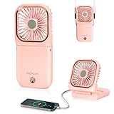 FADACHY Portable Handheld Fan Outdoor Power Bank Mini Fan 3000mAh USB Phone Holder, Handheld Pink Lovely Rechargeable